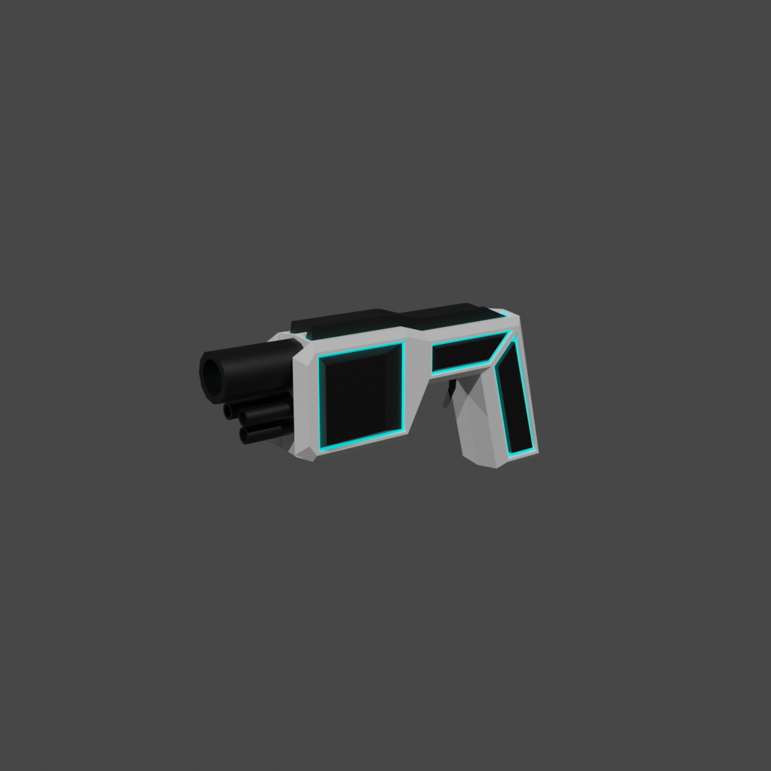 Low Poly Retro Sci-Fi Gun | 3D Model by JamPre
